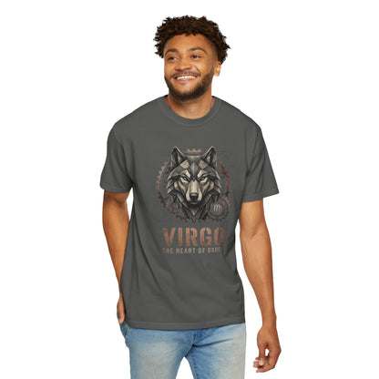 Virgo Wolf T-Shirt for Him — "The Heart of Order" Zodiac Tee