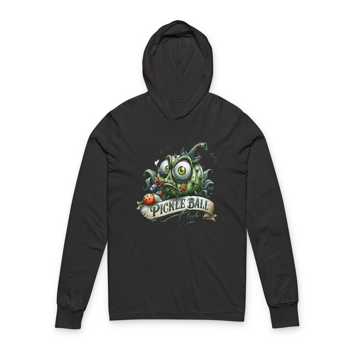 Pickleball Club Hoodie Tee — Vintage Monster Pickleball Graphic Long Sleeve