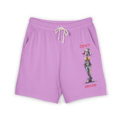 Don't Around Sweat Shorts — Graphic Clown Illustration Fleece Shorts