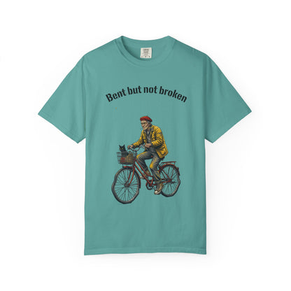T-Shirt — "Bent but not broken" Vintage Bicyclist Graphic Tee