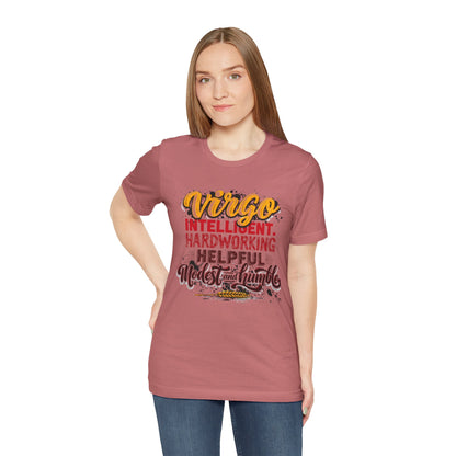 Virgo T‑Shirt for Her — "Intelligent, Hardworking, Helpful, Modest & Humble" Zodiac Tee