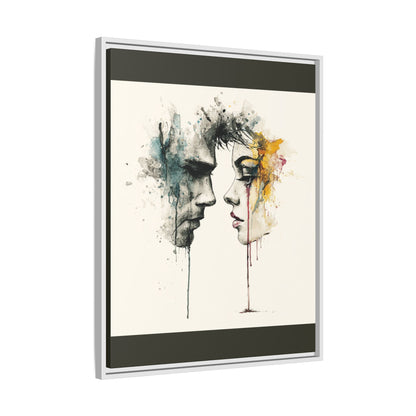 Framed Matte Canvas Art — Abstract Watercolor Faces Wall Print