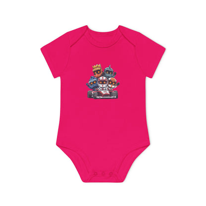 Baby Bodysuit — Cute Racing Kart Crew Graphic Organic Infant One-Piece