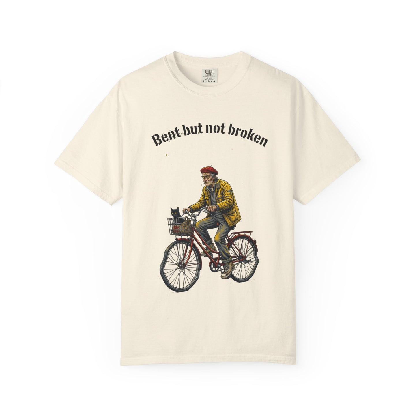 T-Shirt — "Bent but not broken" Vintage Bicyclist Graphic Tee