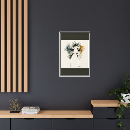Framed Matte Canvas Art — Abstract Watercolor Faces Wall Print