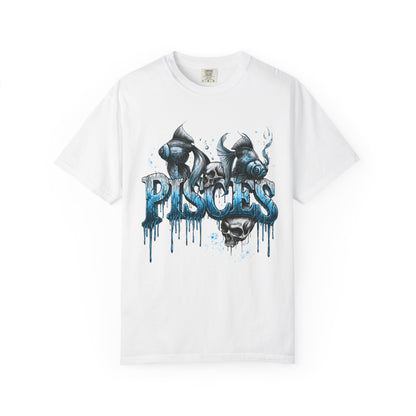 Pisces Zodiac T-Shirt — Artistic Drip Fish Graphic Tee