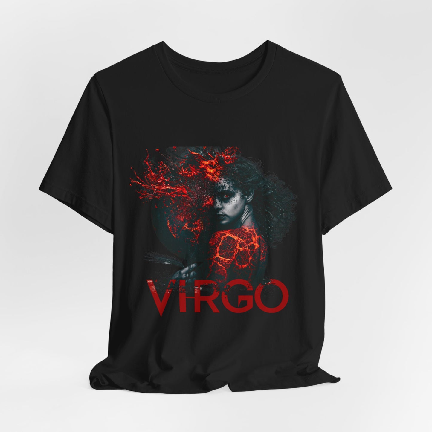 Virgo Fire Zodiac T‑Shirt for Her — Red Astrological Sign Tee