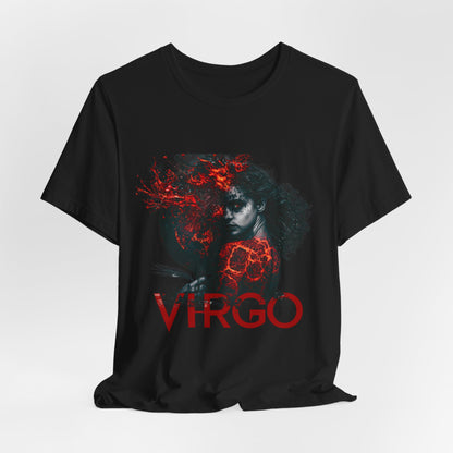 Virgo Fire Zodiac T‑Shirt for Her — Red Astrological Sign Tee