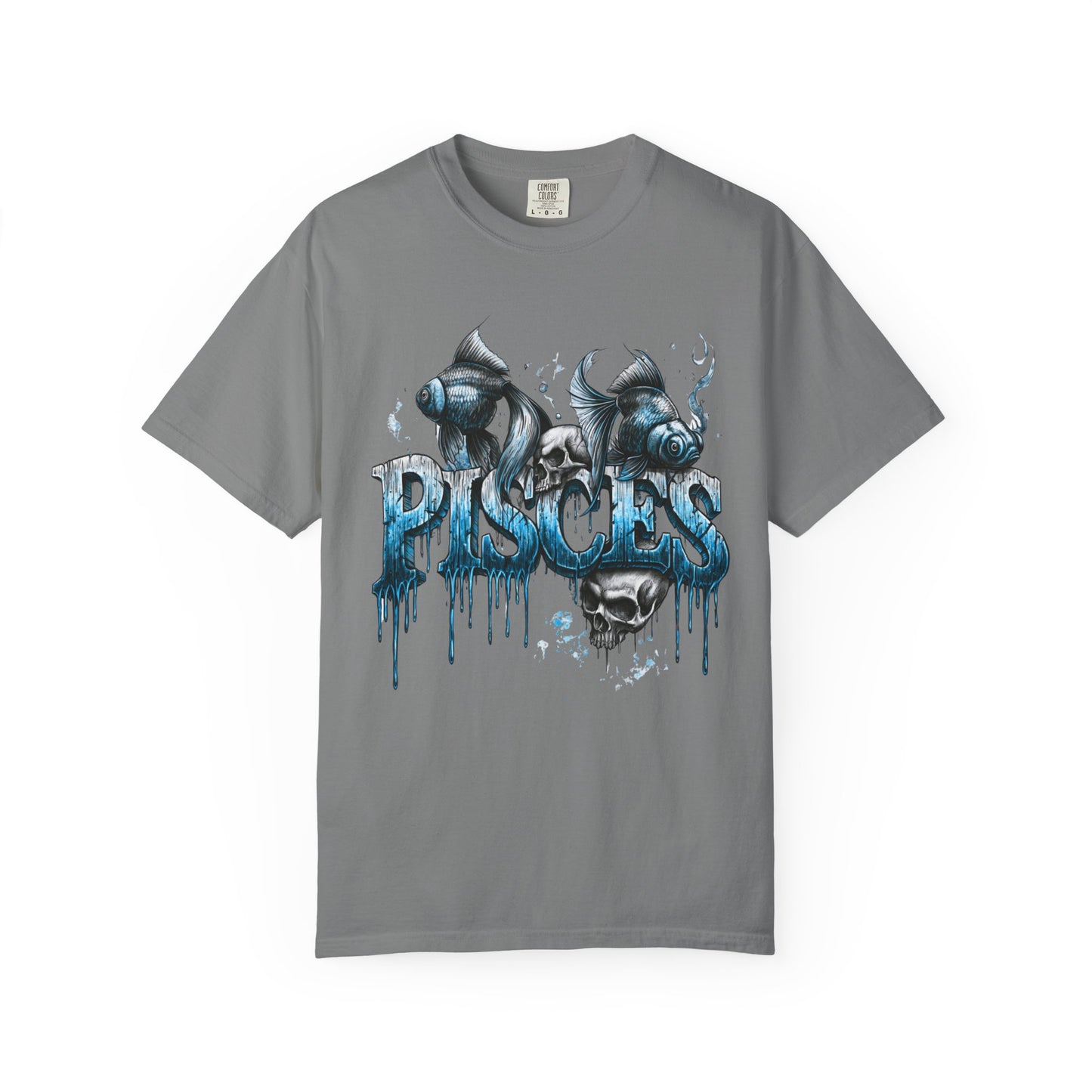Pisces Zodiac T-Shirt — Artistic Drip Fish Graphic Tee