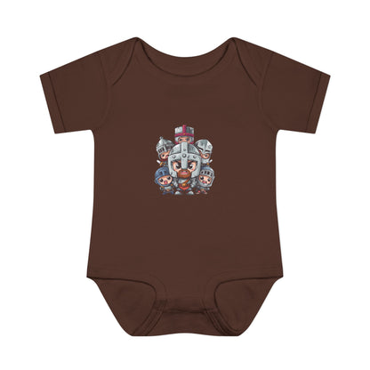 Baby Bodysuit — Cute Cartoon Viking Family Graphic