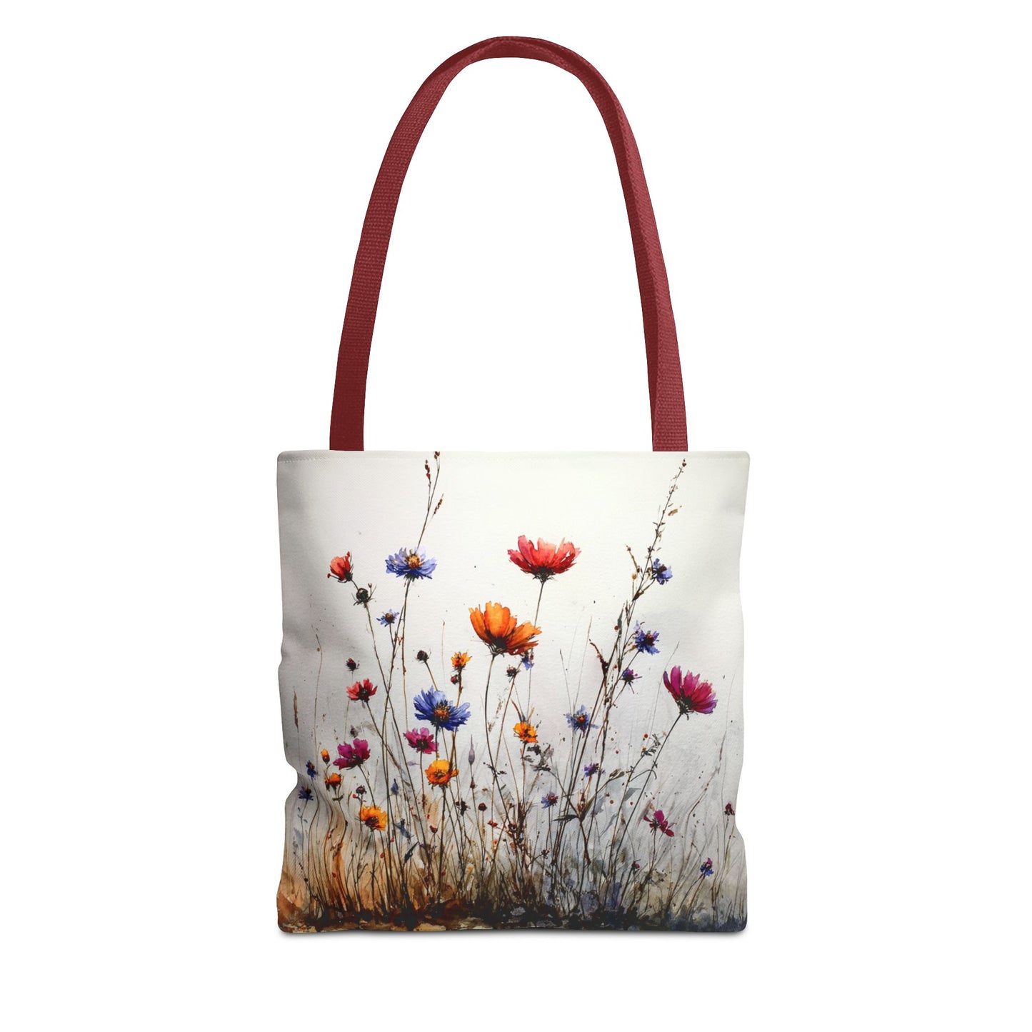 Floral Meadow Tote Bag — Colorful Wildflower All-Over Print Tote