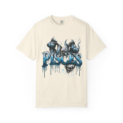 Pisces Zodiac T-Shirt — Artistic Drip Fish Graphic Tee