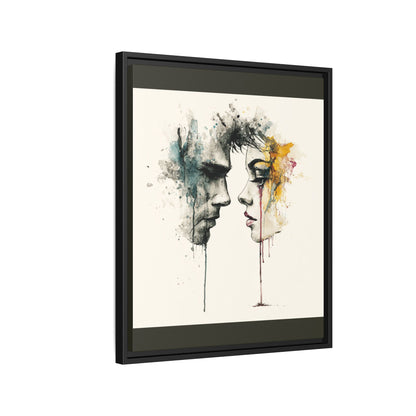 Framed Matte Canvas Art — Abstract Watercolor Faces Wall Print