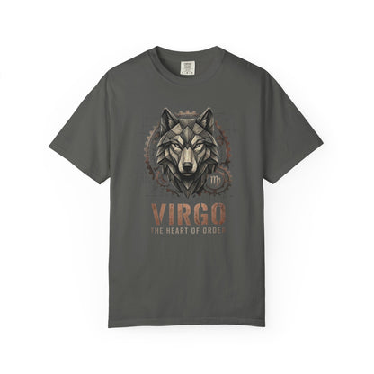 Virgo Wolf T-Shirt for Him — "The Heart of Order" Zodiac Tee
