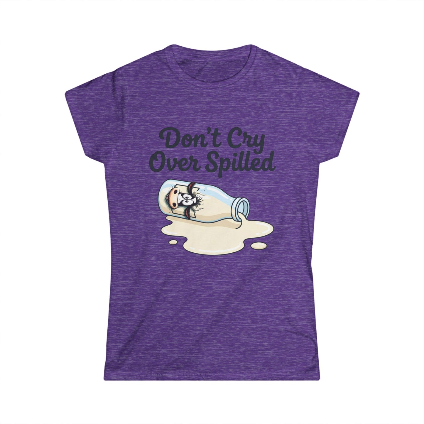 Don't Cry Over Spilled — Women's Tee (Cute Kawaii Cat in Milk Bottle)