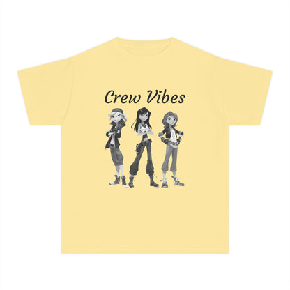 Girls Youth Tee — “The Crew” Graphic Shirt for Kids | Cool Cartoon Squad Design