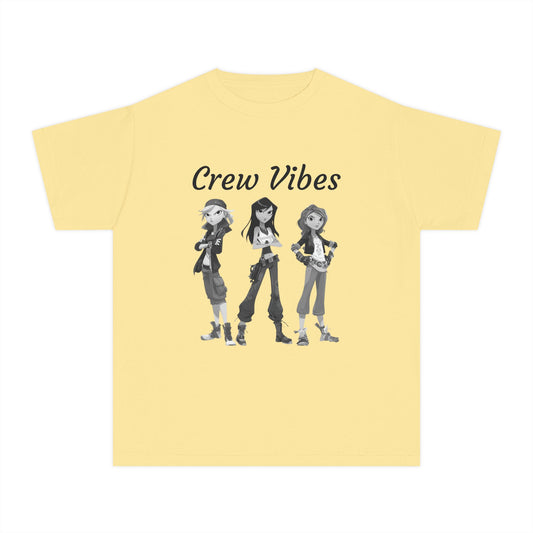 Girls Youth Tee — “The Crew” Graphic Shirt for Kids | Cool Cartoon Squad Design
