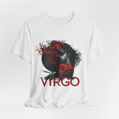 Virgo Fire Zodiac T‑Shirt for Her — Red Astrological Sign Tee