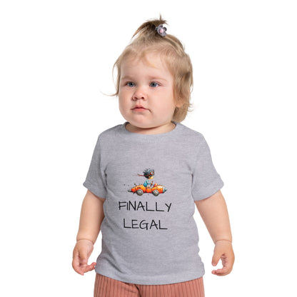 Baby T-Shirt "Finally Legal" Cute Car Design – Newborn & Infant Celebration Tee