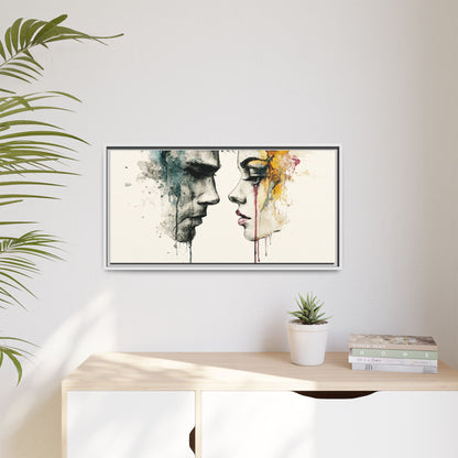 Framed Matte Canvas Art — Abstract Watercolor Faces Wall Print