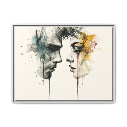 Framed Matte Canvas Art — Abstract Watercolor Faces Wall Print