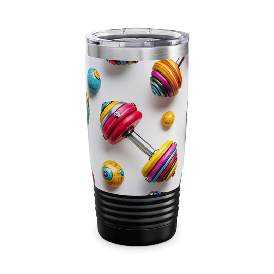Colorful Dumbbell 20oz Tumbler - Fitness Motivational Stainless Drink Cup