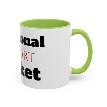 Emotional Support Bucket Coffee Mug — Funny Mental Health Support Accent Mug (11/15oz)