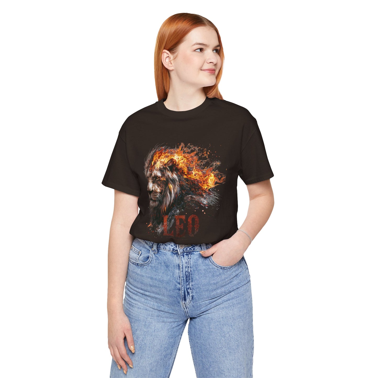 Leo Fire Lion Zodiac T‑Shirt — Bold Flaming Lion Graphic Tee for Leo Birthday