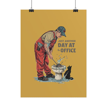 Rolled Poster — "Just Another Day at the Office" Plumber Retro Wall Art