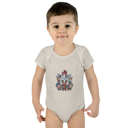 Baby Bodysuit — Cute Cartoon Viking Family Graphic