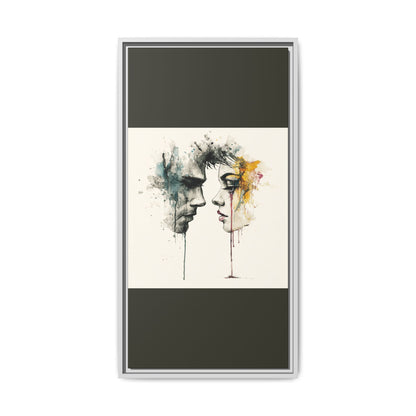 Framed Matte Canvas Art — Abstract Watercolor Faces Wall Print