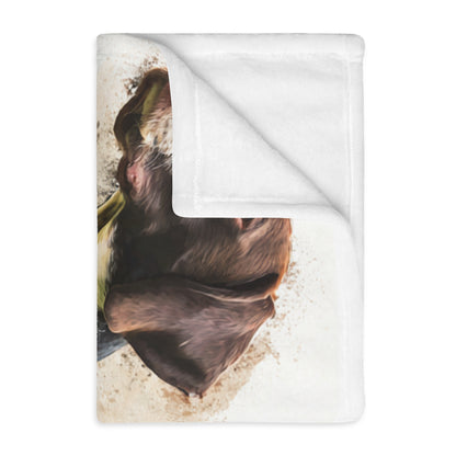 The Catalburun (Split-Nose Pointer) Watercolor Velveteen Throw Blanket — Soft Microfiber Dog Blanket