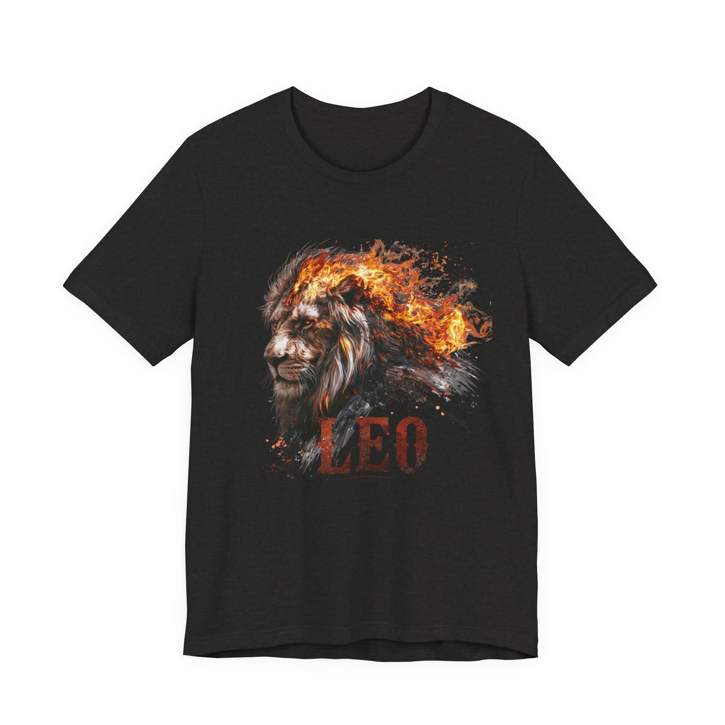 Leo Fire Lion Zodiac T‑Shirt — Bold Flaming Lion Graphic Tee for Leo Birthday