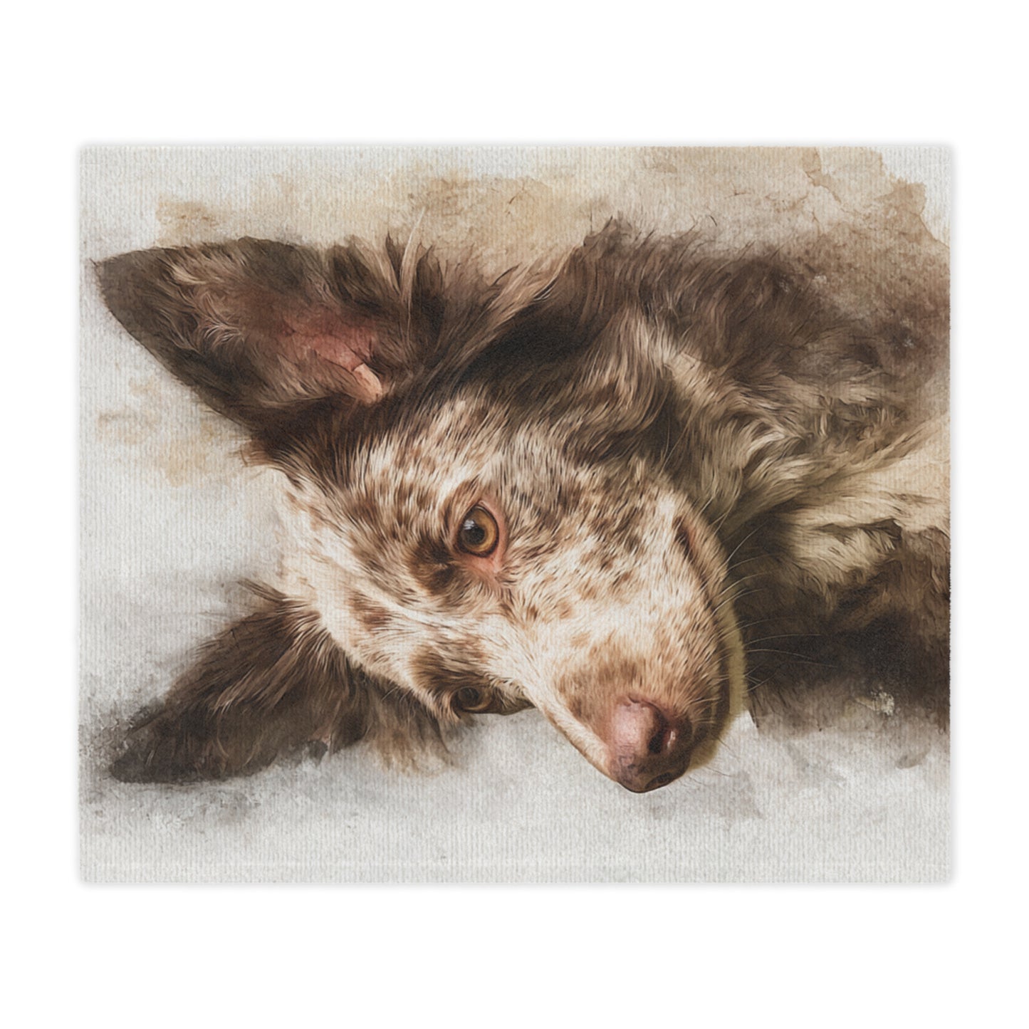 The Mudi (pronounced "moodie") Portrait Minky Blanket — Soft Watercolor Dog Throw
