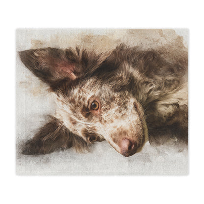 The Mudi (pronounced "moodie") Portrait Minky Blanket — Soft Watercolor Dog Throw
