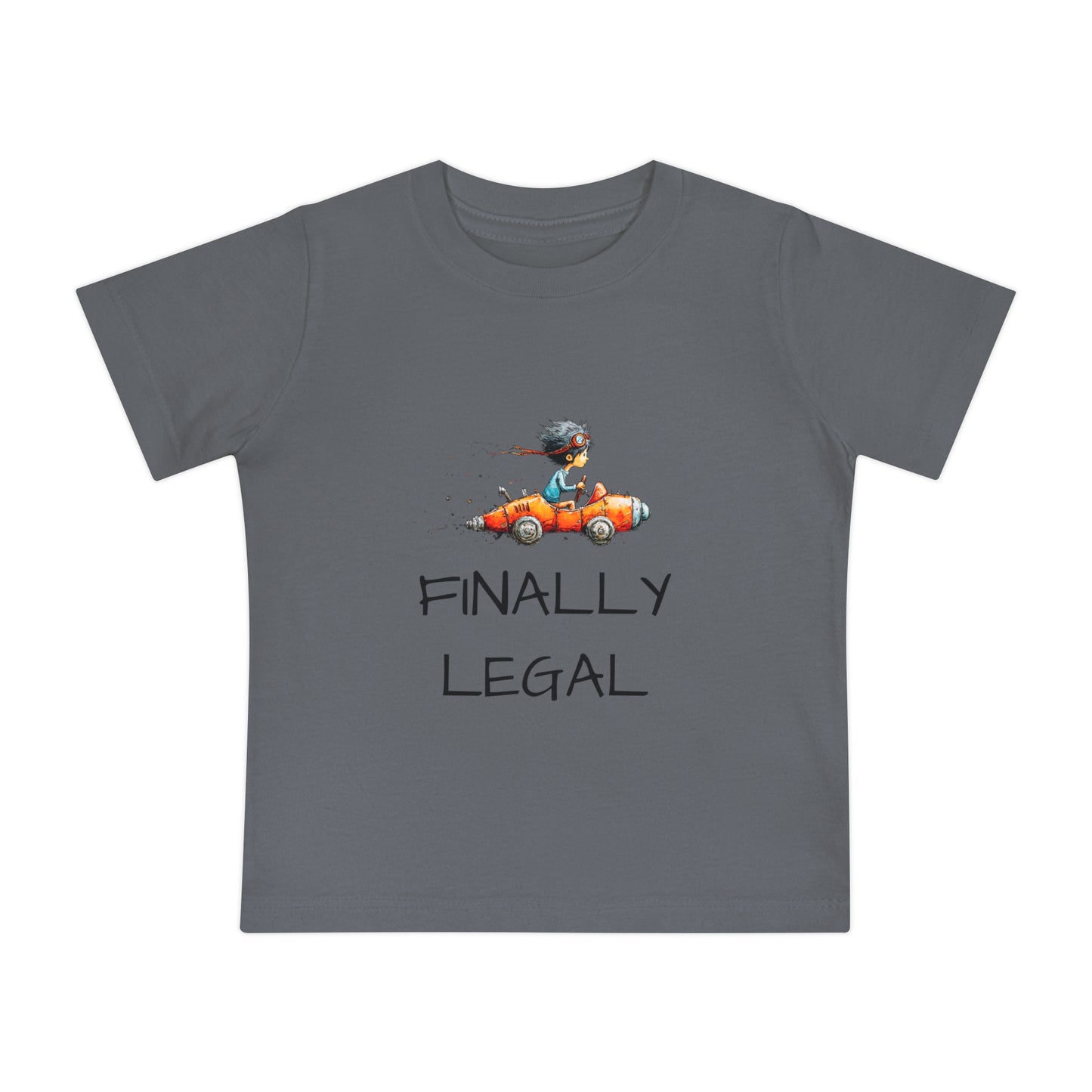Baby T-Shirt "Finally Legal" Cute Car Design – Newborn & Infant Celebration Tee