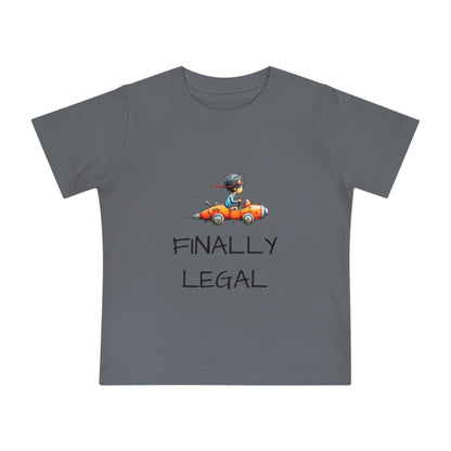 Baby T-Shirt "Finally Legal" Cute Car Design – Newborn & Infant Celebration Tee