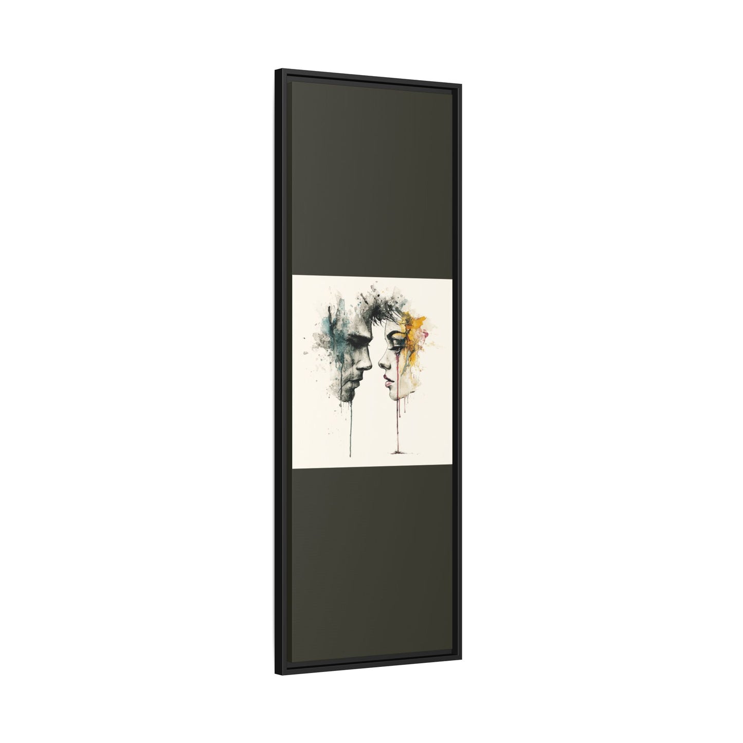 Framed Matte Canvas Art — Abstract Watercolor Faces Wall Print