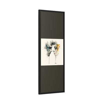 Framed Matte Canvas Art — Abstract Watercolor Faces Wall Print