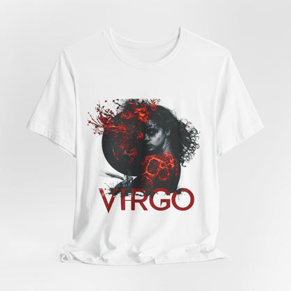 Virgo Fire Zodiac T‑Shirt for Her — Red Astrological Sign Tee