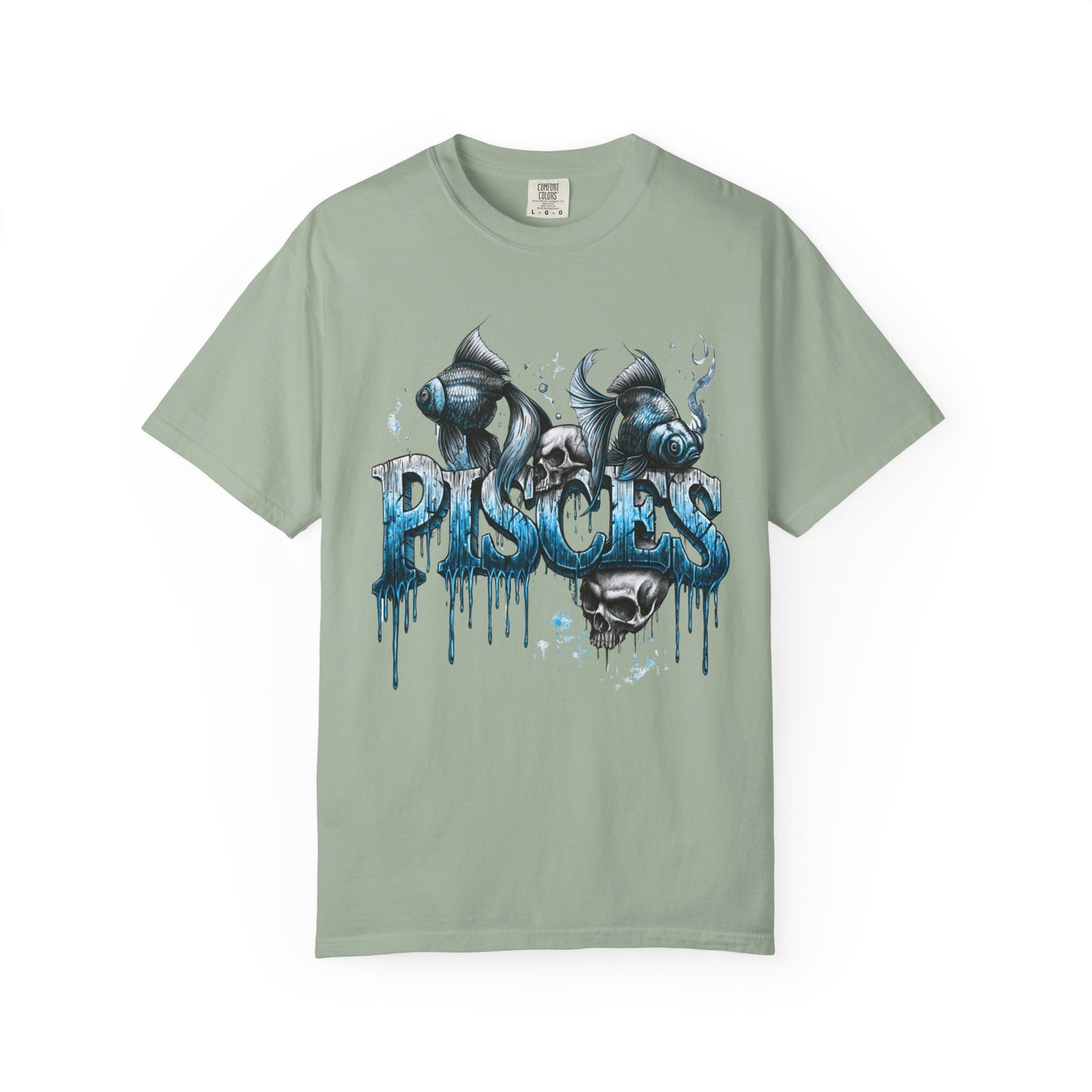 Pisces Zodiac T-Shirt — Artistic Drip Fish Graphic Tee