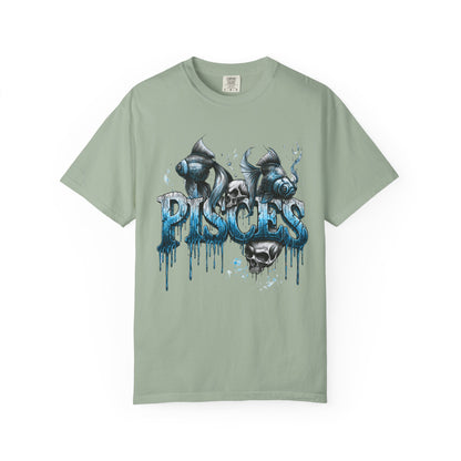 Pisces Zodiac T-Shirt — Artistic Drip Fish Graphic Tee