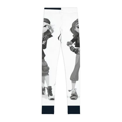 Girls Youth Character Print Leggings — Black & White Gamer Girls AOP