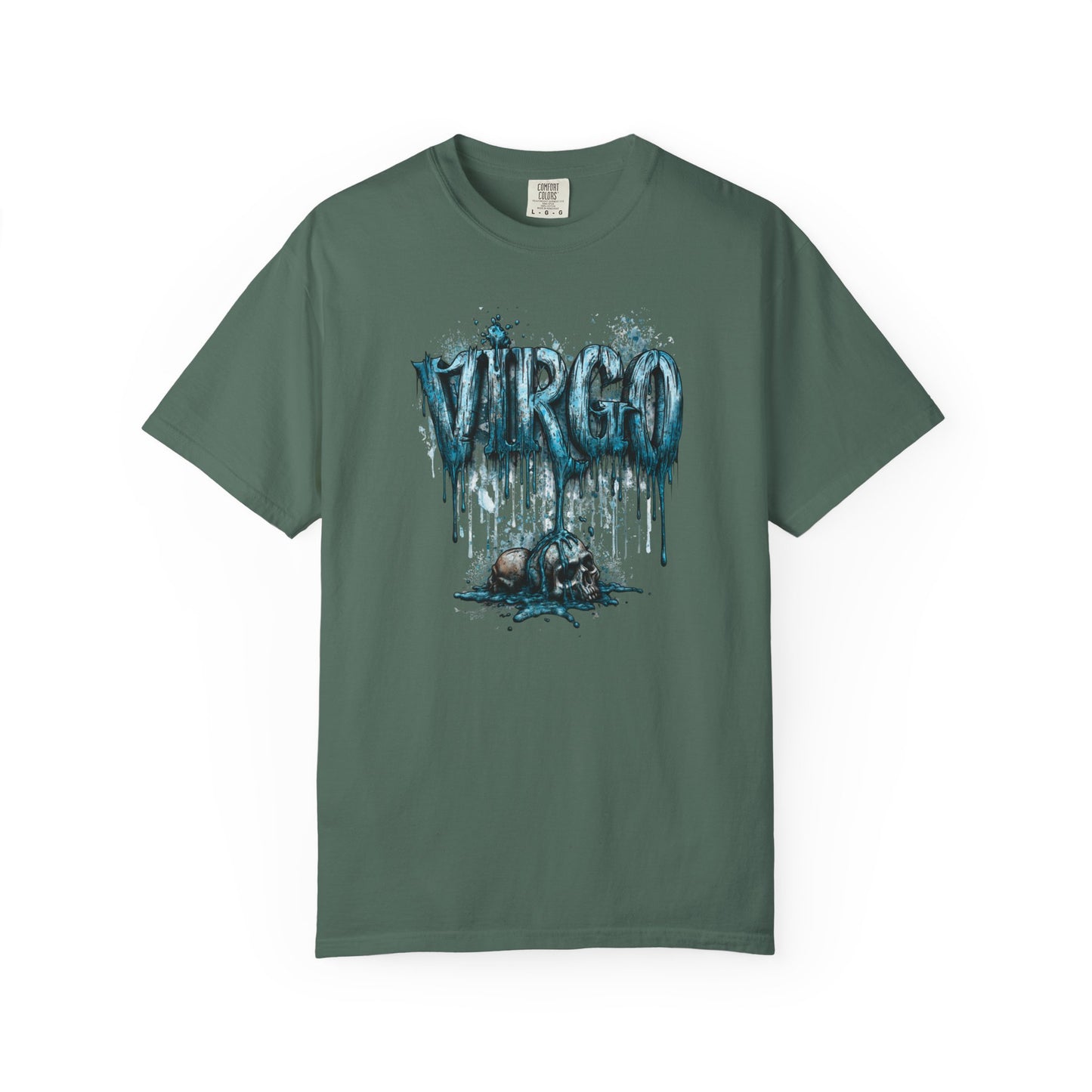 Virgo Graphic T-Shirt — Grunge Zodiac Tee with 'Virgo' Dripping Design