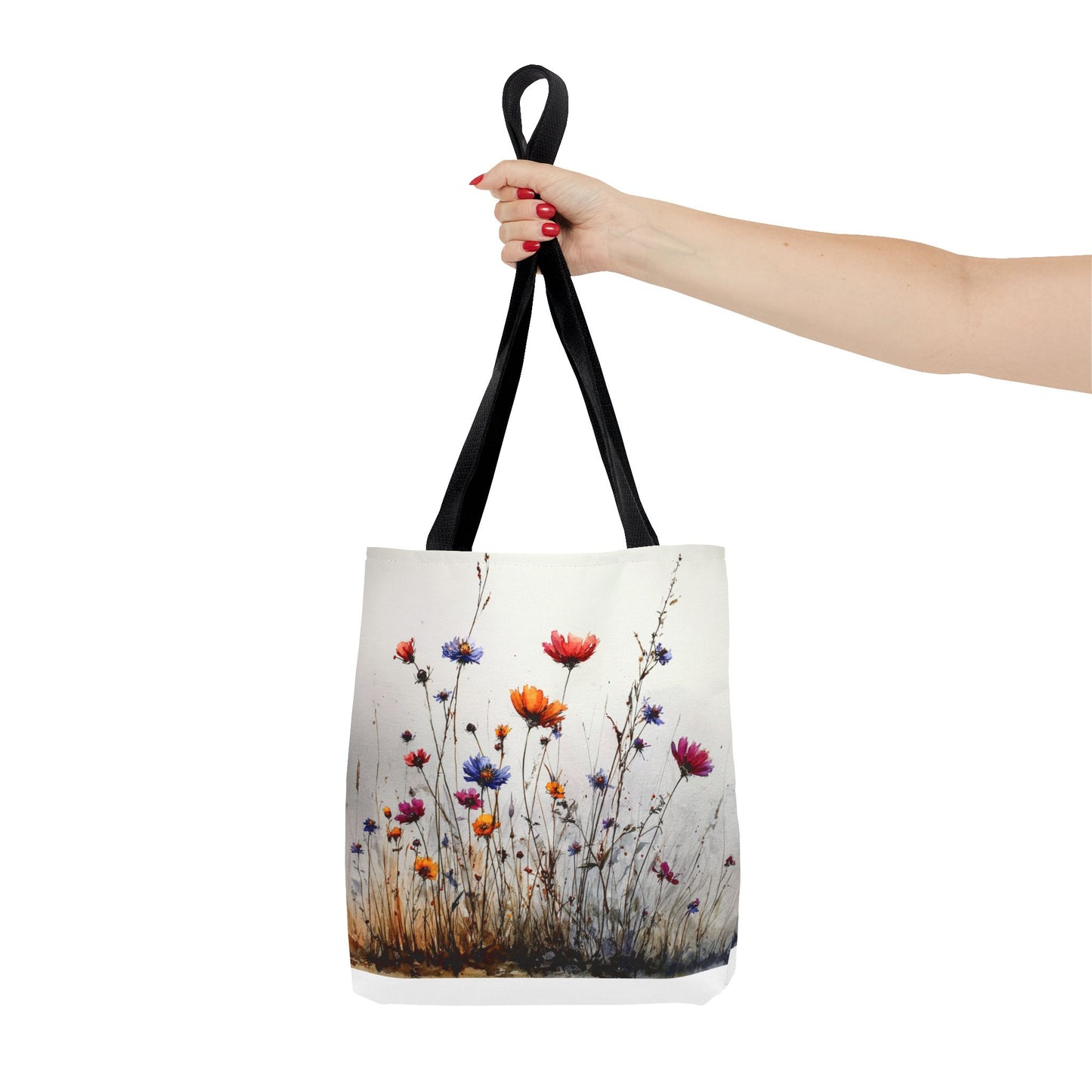 Floral Meadow Tote Bag — Colorful Wildflower All-Over Print Tote