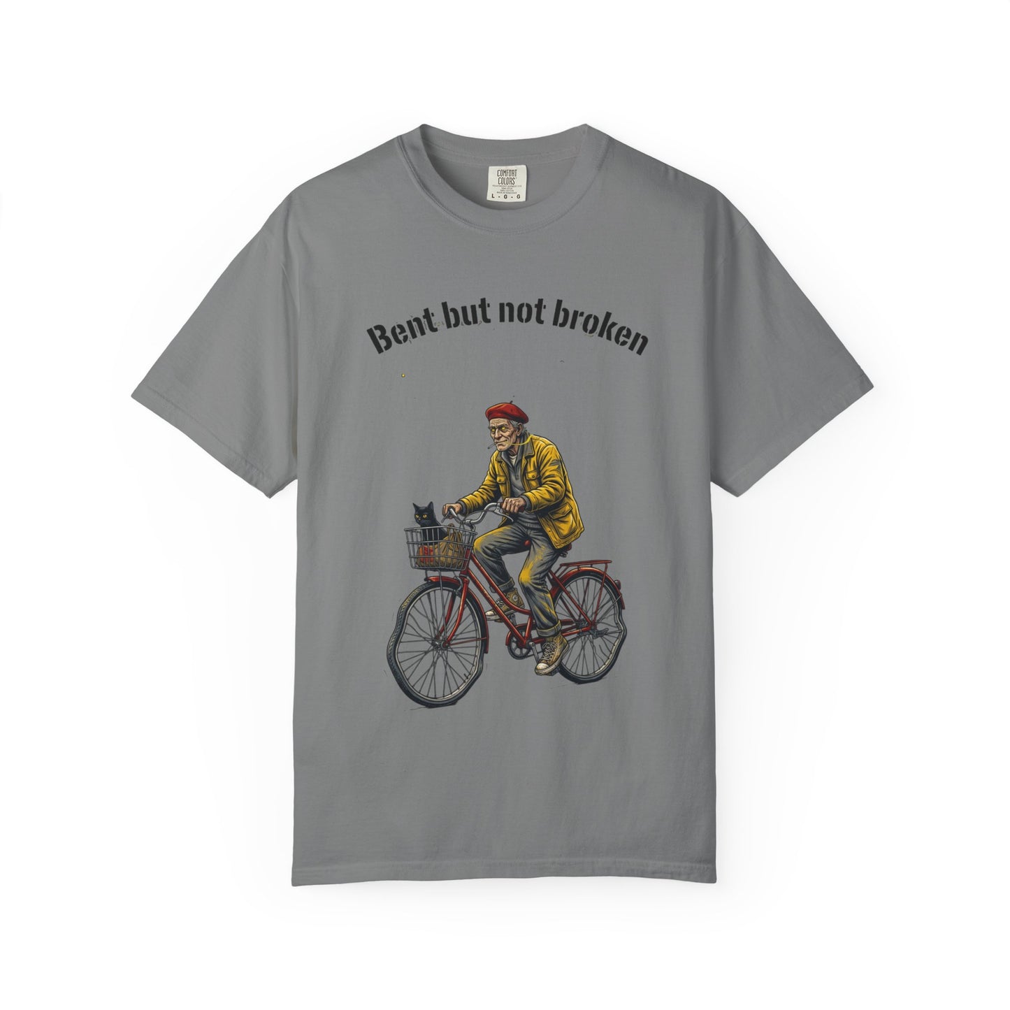 T-Shirt — "Bent but not broken" Vintage Bicyclist Graphic Tee