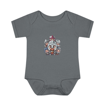 Baby Bodysuit — Cute Cartoon Viking Family Graphic