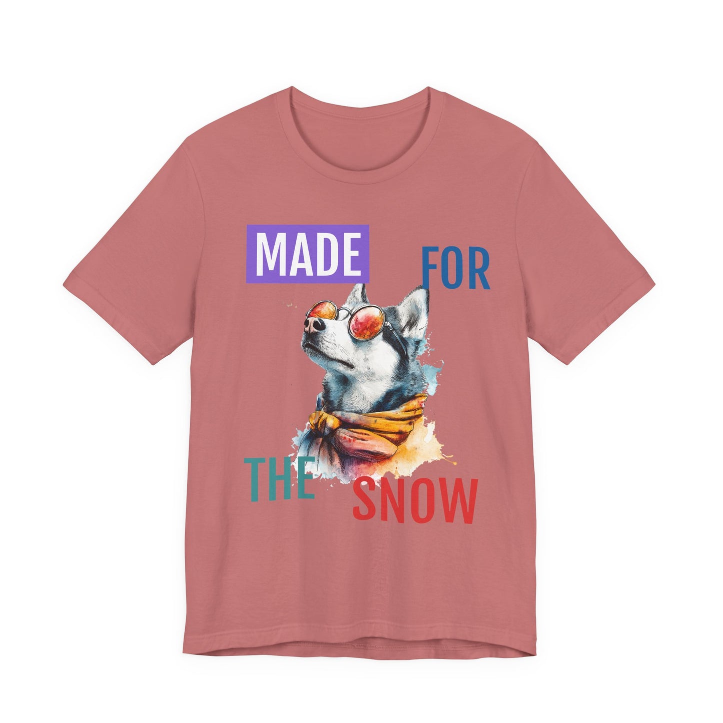 Made for the Snow — Watercolor Husky Winter Tee