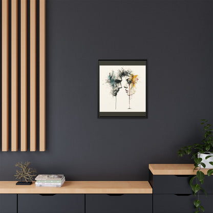 Framed Matte Canvas Art — Abstract Watercolor Faces Wall Print