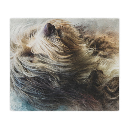 Bergamasco Shepherd Dog Portrait Minky Blanket — Soft Fluffy Throw for Pet Lovers